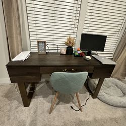 Wood And gold Desk