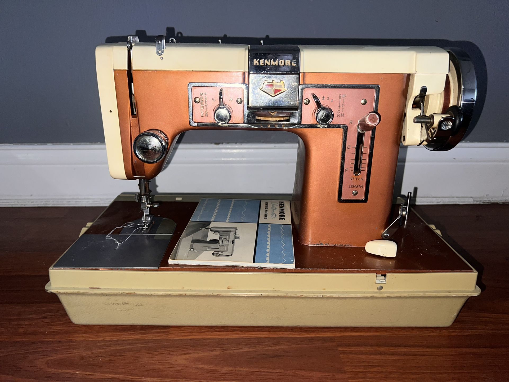 Vintage Kenmore Sewing Machine with Case & Manual - Tested!