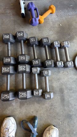 Set of 5 dumbbells