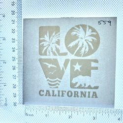 Iron On Heat Transfer  Good For T-shirts Sweaters Jackets T Shirt Design Size Is About 3x3 Love California #559