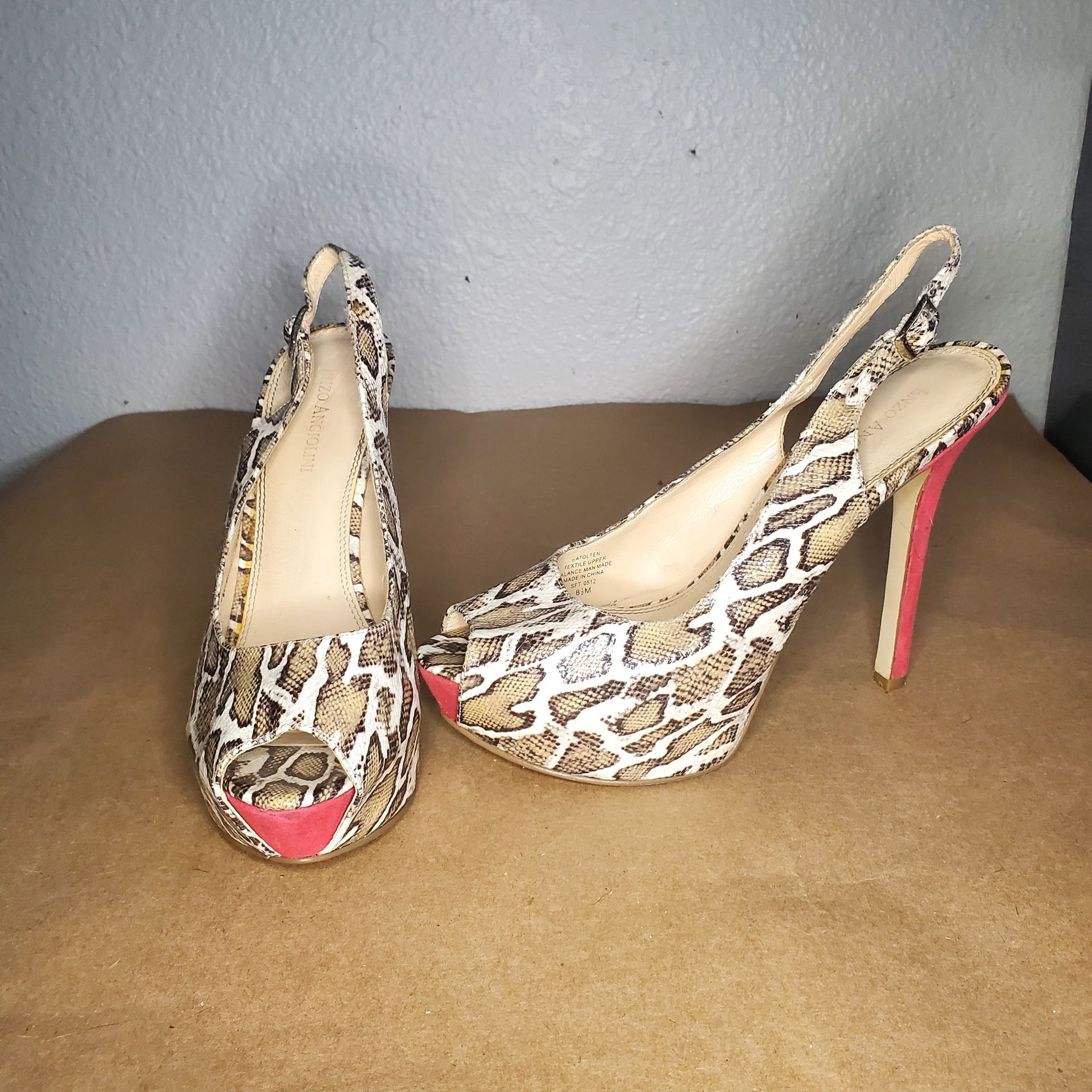 Enzo Angiolini Women’s Pumps Heels 8.5M animal Print W/ Suede