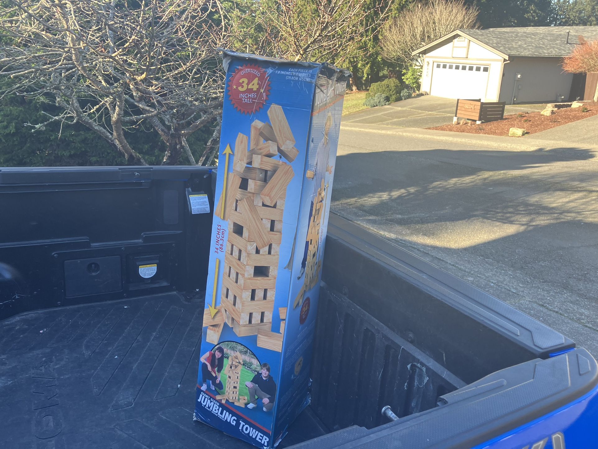 Junga Jumbling Tower Building Tower Game indoor or Outdoor Family Game Board Game 34” Tall Great Condition