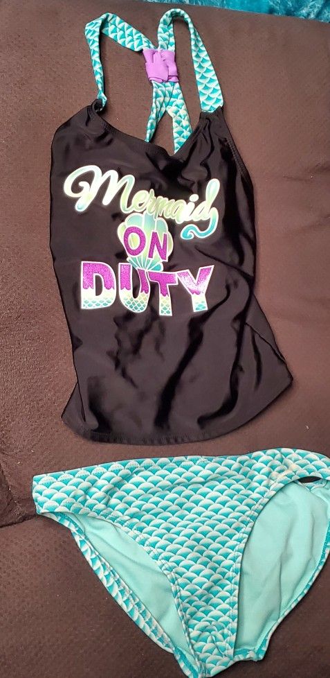 Girl's Wonder Nation Mermaid Swimsuit Size Large 10 - 12