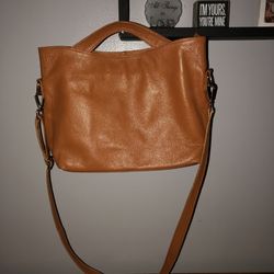NEW Paste Tan Leather Purse With Removable Adjustable Strap