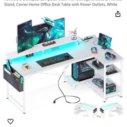 White l-Shaped Gaming Desk