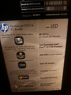 HP Pavilion p6-2037cb
