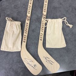 Anaheim Ducks signed wood mini rare sticks