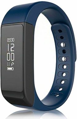 Smartband, Sleep Detect/Fitness Tracker/Call Notifiction, Waterproof, OLED Display,Compatible IOS7.0 & Android 4.9 Above Version (Blue-I5 Plus)