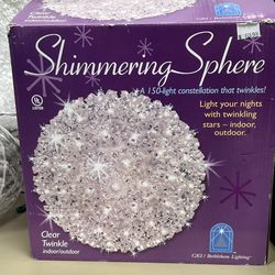Shimmering Sphere Clear Twinkle Light Ball – Indoor/Outdoor