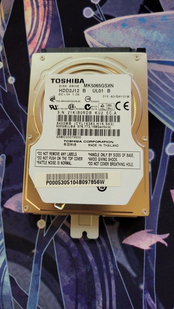 Toshiba HDD 2.5" 500GB For Laptop *Working*