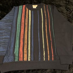 Mens Large Montechario Striped Coogie Style Italian Sweater