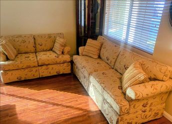 Floral Fabric Sofa and Loveseat Set