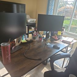 55 inch Desk Home Office Table With Storage Shelves