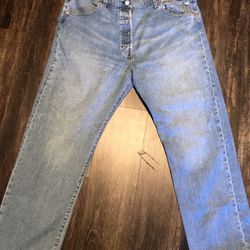 501 Levi Jeans Button Fly Men Size 46x34 Vintage Straight Leg