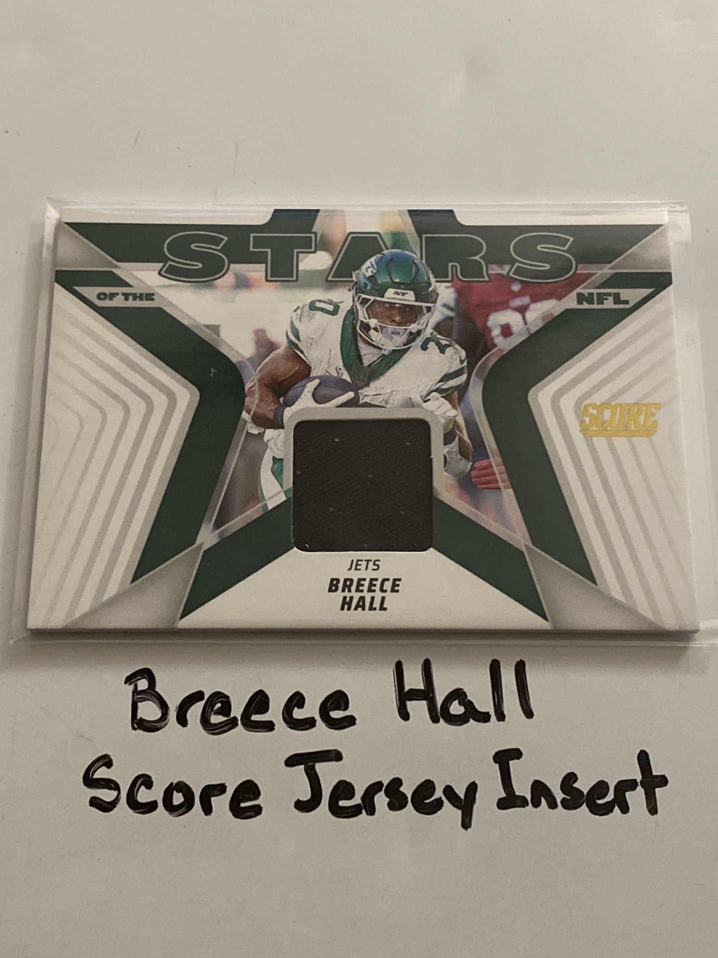Breece Hall New York Jets RB Score Short Print Insert Jersey Card.