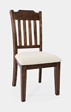 Bakersfield Brown/Cream Slatback Chair (Set of 2)