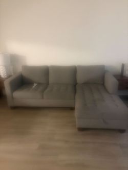 Grey sofa sectional gd cond
