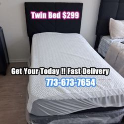 Brand New Twin Bed Frame With Mattress And Box Spring Ready For Delivery 🚛