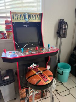 NBA game with matching stool