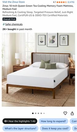 Zinus 10 Inch Queen Green Tea Memory Foam Mattress brand new