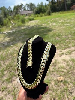 14k miami cuban set