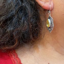 Sterling Silver Citrine Earrings 