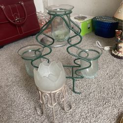 Metal Cracked Candle Holders With Stand