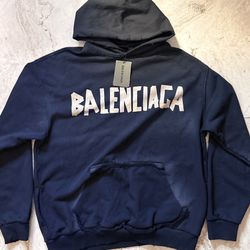 Balenciaga Distressed Boxed Hoodie Size M