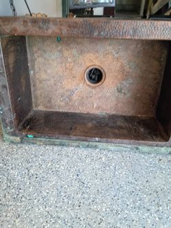 Copper sink with faucet set
