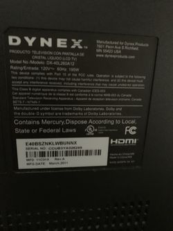 Dynex 40 inch HD Tv