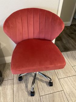 Pink Suede Swivel Chair
