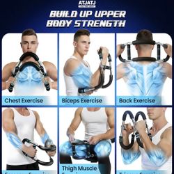 Twister Arm Trainer, Adjustable Chest & Bicep Workout Equipment for Men, Detachable Home Gym Shoulders and Forearms Muscle Training Fitness with Steel