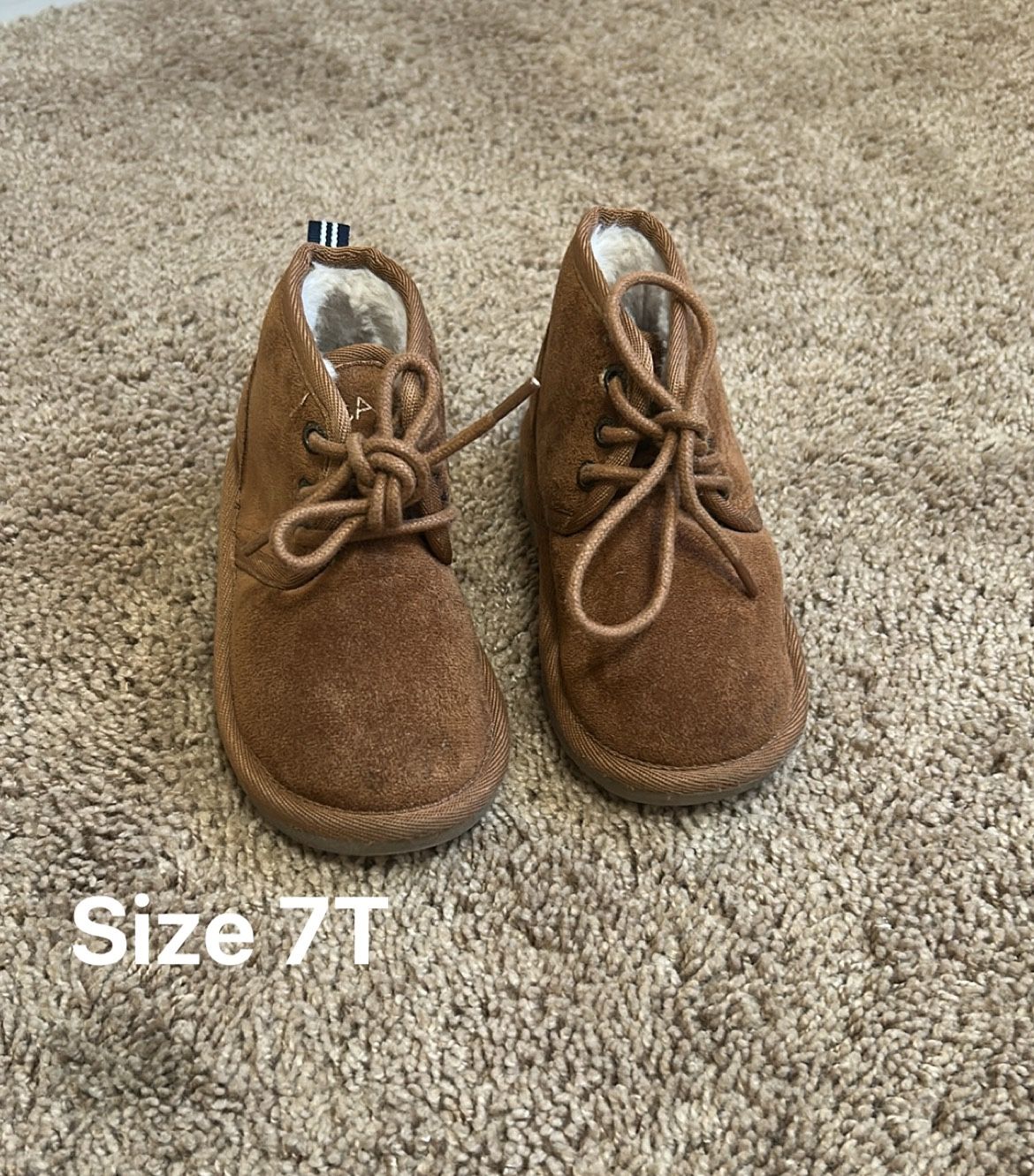 Náutica Brown Fur Boots With Shoe Lace Size 7T