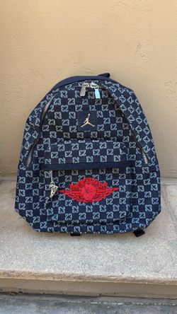 New Nike Jordan monogram denim backpack indigo blue bag 20.8L
