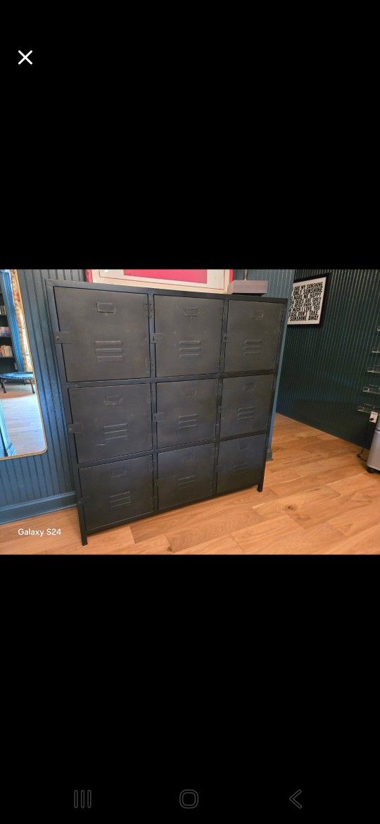 Restoration Hardware 9-Compartment Metal Locker Cabinet – Industrial Storage