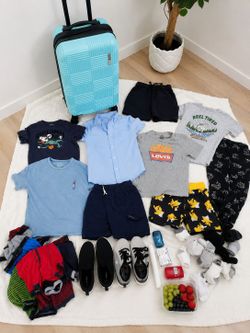 Adventure-Ready Boys Travel Suitcase Loaded with Clothes, Shoes & Extras (Ages 7–9)