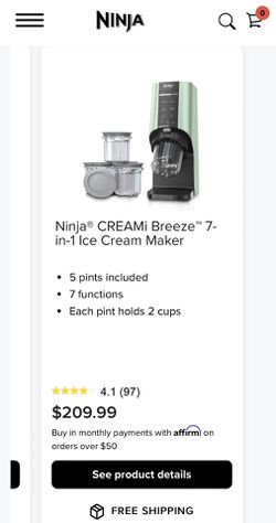 Brand New Ninja CREAMi Breeze 7-in-1 Ice Cream Maker in Mint (comes with 5  pints) for Sale in Las Vegas, NV - OfferUp