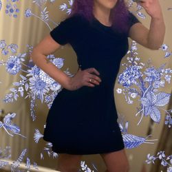 Made In Heaven Navy Blue Velvet Slip Dress 