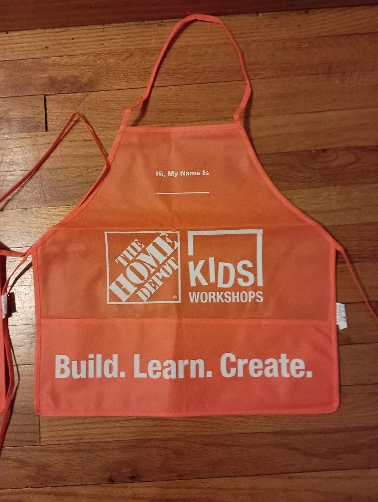 3/$10 π NEW Kids Home Depot Workshop Orange Apron