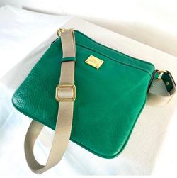 100% AUTHENTIC! Lauren Ralph Lauren Green Leather Crossbody Bag - $75