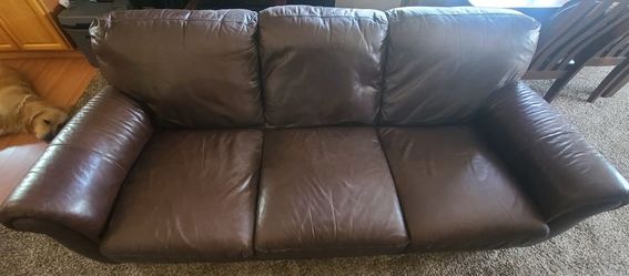 FREE - Brown Leather Couch