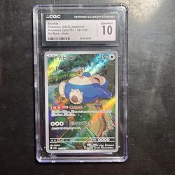 CGC GEM MINT 10 Snorlax 181/165 SV2A Japanese Pokemon Card 151 Art Rare 181