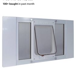 Ideal Pet Products Aluminum Sash Window Pet Door, Adjustable to Fit Window Widths from 33" to 38", Chubby Kat 7-1/2” x 10-1/2” Flap Size