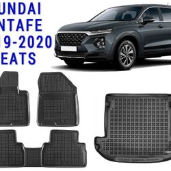 All weather floor mats trunk liner set for Hyundai Santa Fe 7 seats 2019-2020 suv custom fit
