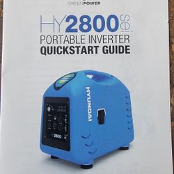 HYUNDAI 2800sei Portable Generator: less than 150 hrs on it