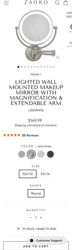 brand new bright led lighted cordless wall mount mirror. (MUST SELL TODAY)