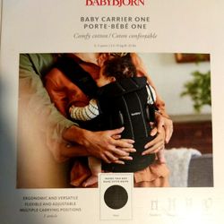 BabyBjörn Baby Carrier One, Cotton, Black, 8-35 lbs