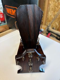 Gothic/Punk handmade Wood Phone Stand.