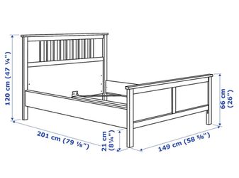 HEMNES Bed frame, dark gray Luröy, Full