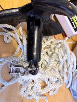 New boat anchor and rope setup